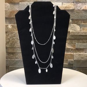 💎💎💎Canvas Silvertone Multi-Strand Necklace